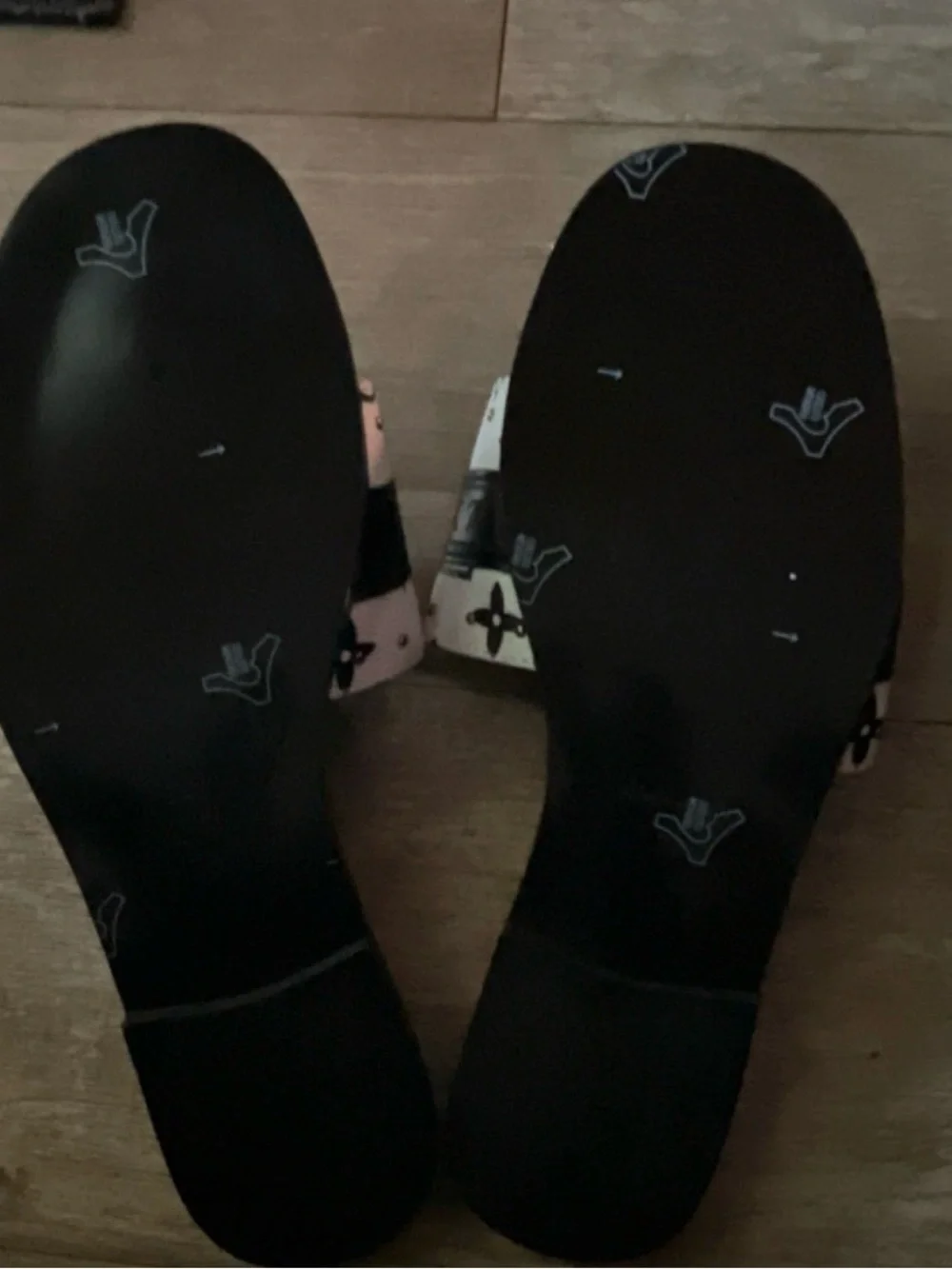 Louis Vuitton Black and White Monogram Slide Mules